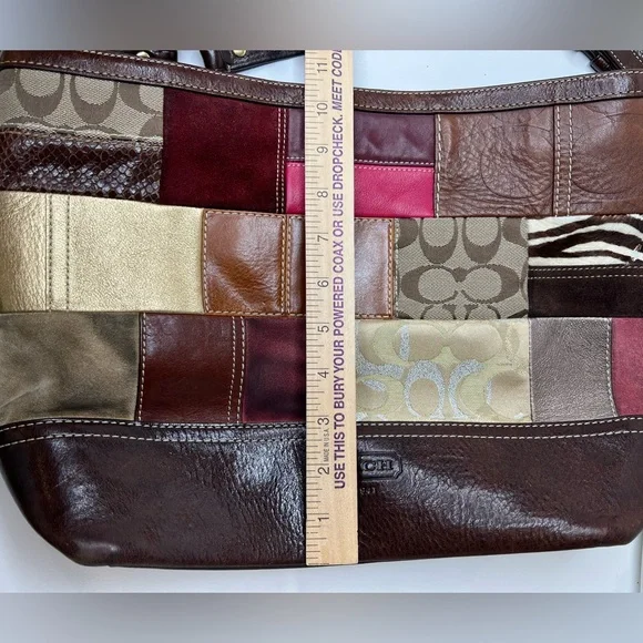 Large Vintage Rare Coach Patchwork Tote - Picture 14 of 16